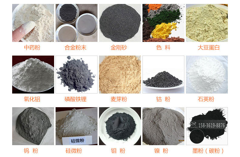 氣體保護(hù)超聲波振動(dòng)篩的行業(yè)應(yīng)用：中藥粉，合金粉末，金剛砂，色料，大豆蛋白，氧化鋁，磷酸鐵鋰，麥芽粉，鈷粉，石英粉，鎢粉，硅微粉，鉬粉，墨粉。