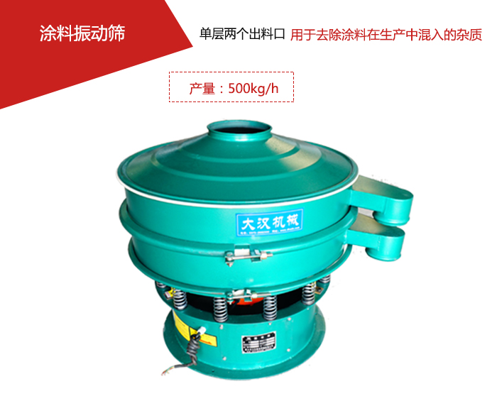 涂料屬于普通不易發(fā)生反應(yīng)的物料，所以涂料振動(dòng)篩采用的是碳鋼材質(zhì)。