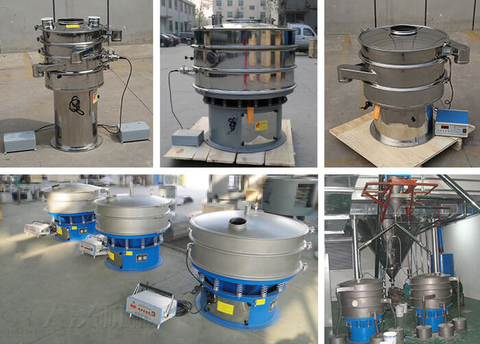 加高式超聲波旋振篩，碳鋼+不銹鋼式超聲波旋振篩，全不銹鋼式超聲波旋振篩，全碳鋼式超聲波旋振篩。